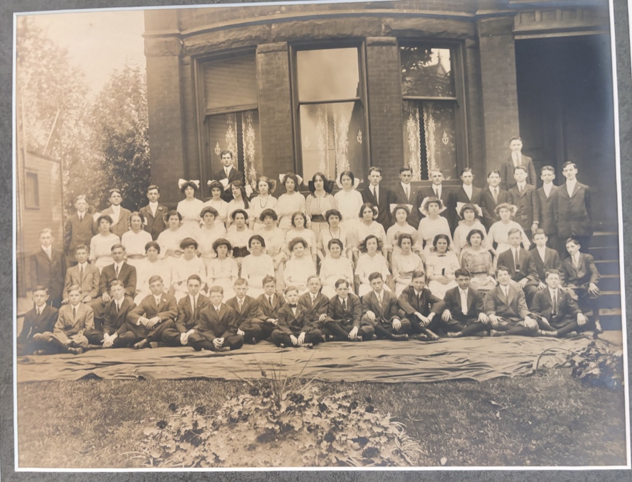 An early Holy Name class outside the school
